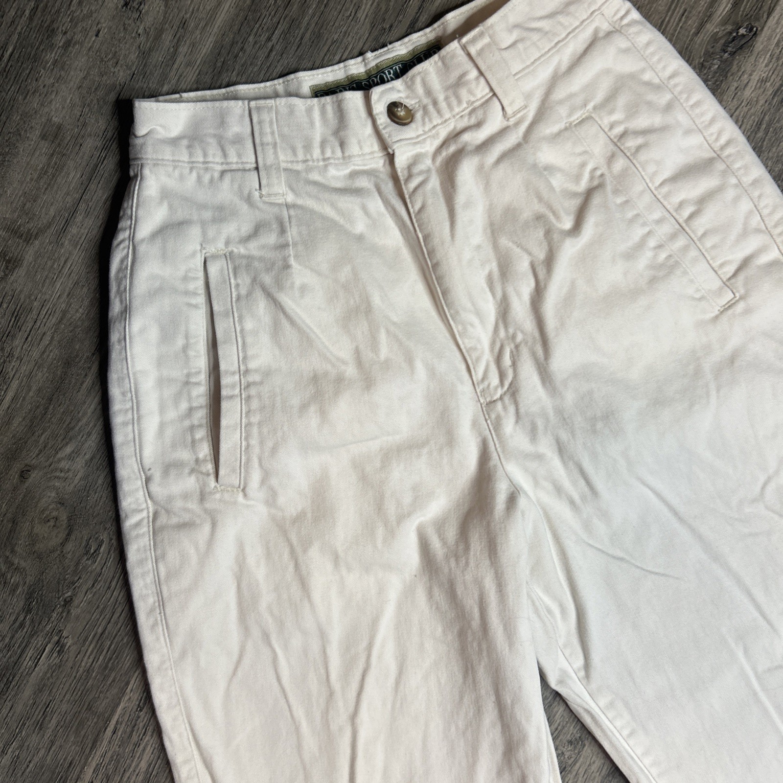 Vintage Paris Sport Club Ivory High Waist Chino Tapered Leg Size 3 Preppy