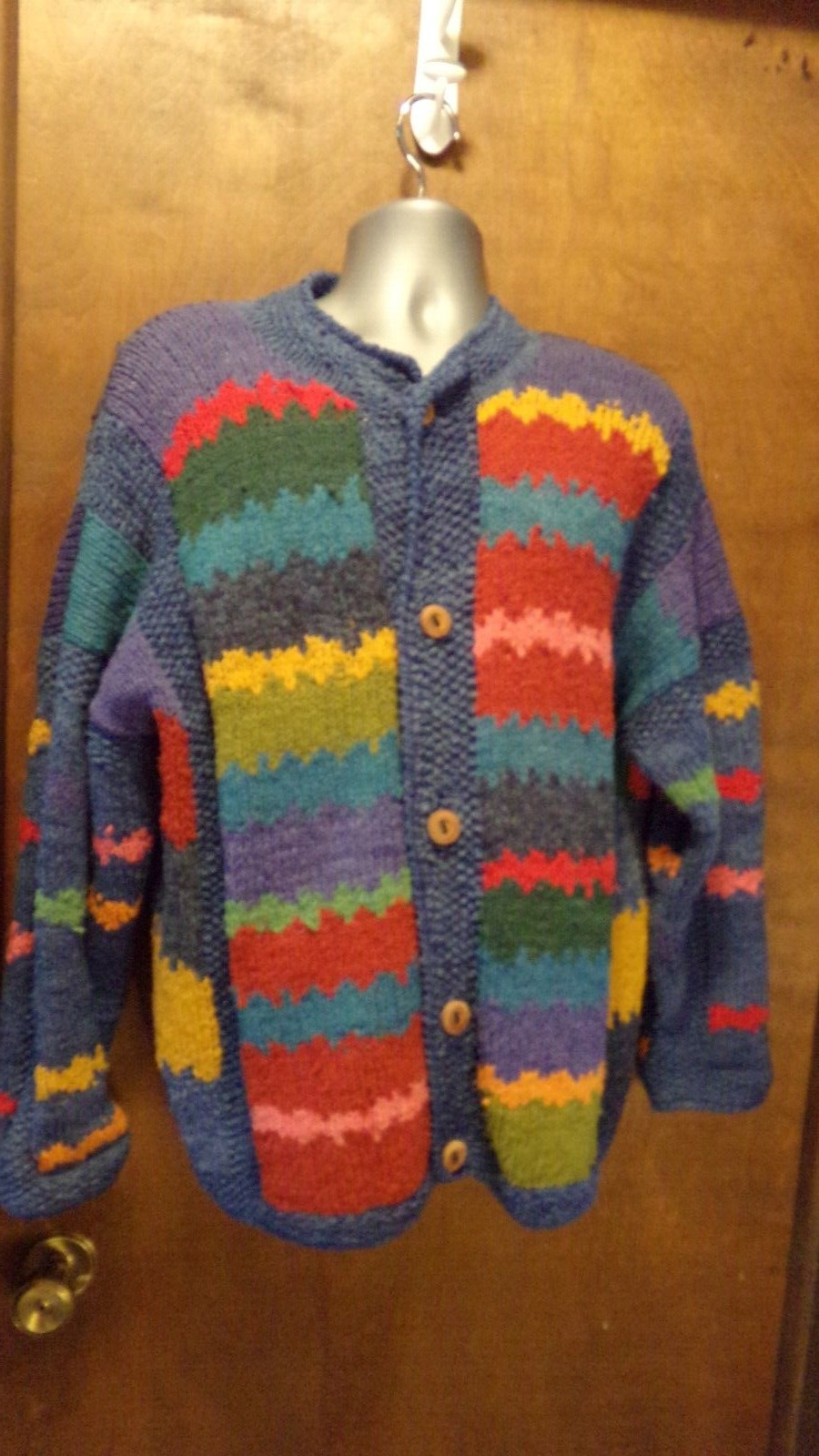 Vintage Amano Wool Sweater Colorful Large-XLarge Womens Mens