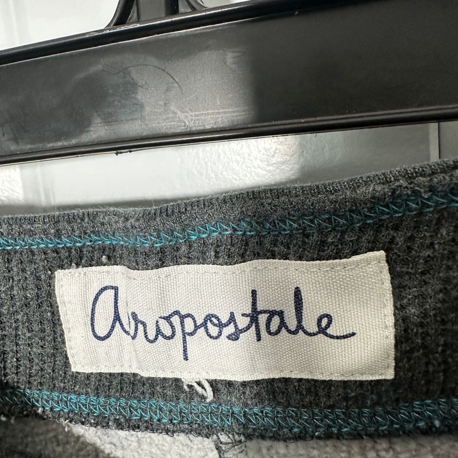 Aeropostale Sweatpants Womens XL Gray Embroidered Logo Fleece Joggers 1987 Y2K