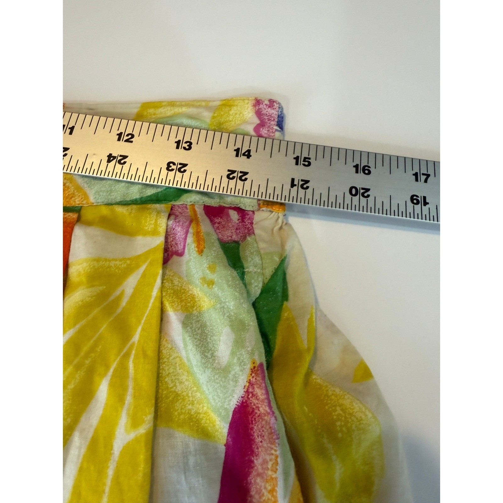 Vintage Passports of Pier 1 Imports Tropical Floral Cotton Midi Skirt Large