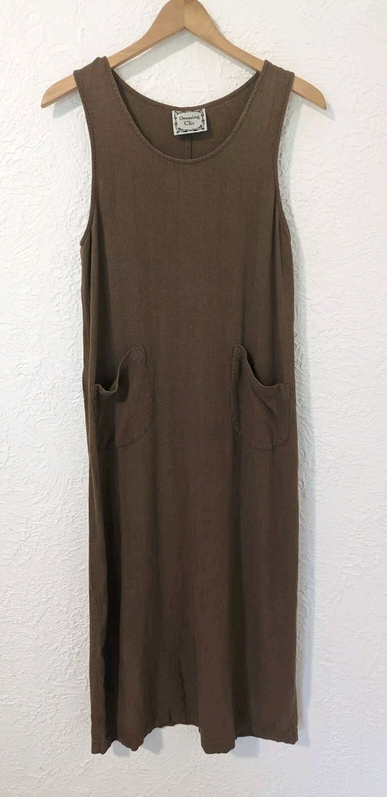 Vintage Dressing Clio Medium Linen Blend Dress Brown