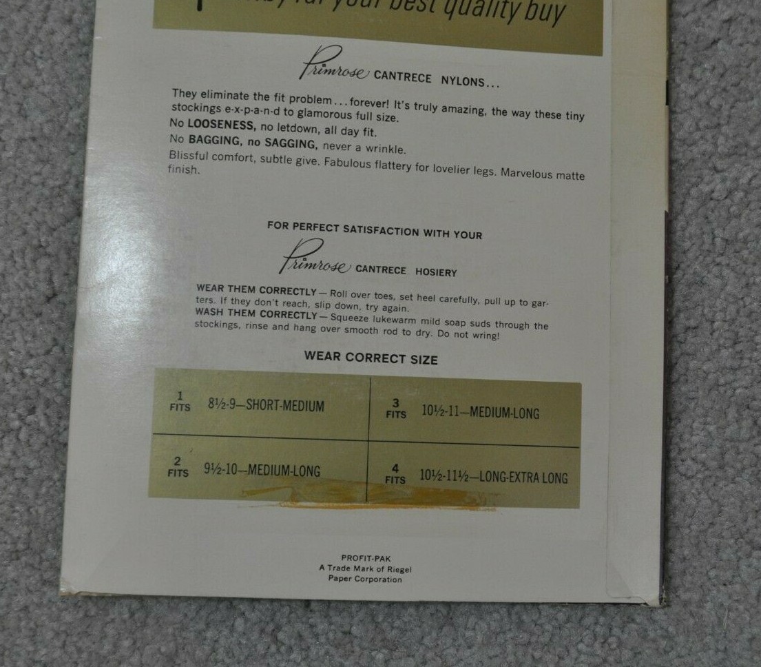 Vintage Sexy Woman’s Thigh High Seamless Nylon Stockings Primrose Taupetone NIP