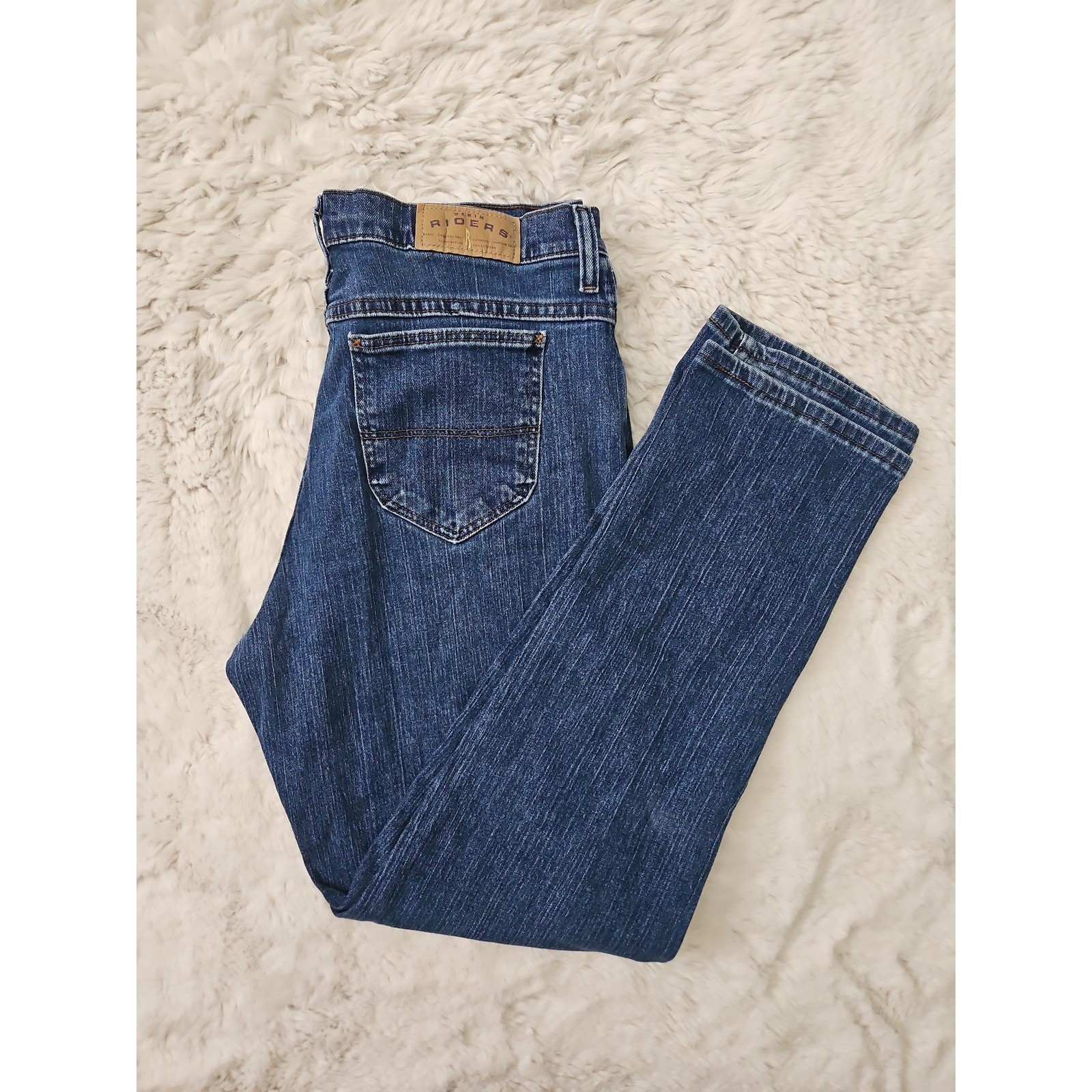 Vintage Riders by Lee Straight Leg Jeans 10M Medium Wash Stretch High Mid Rise 9