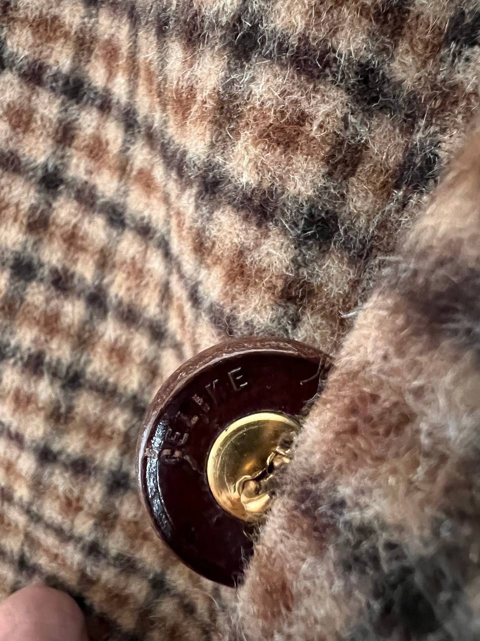 celine vintage wool coat houndstooth sherlock holmes