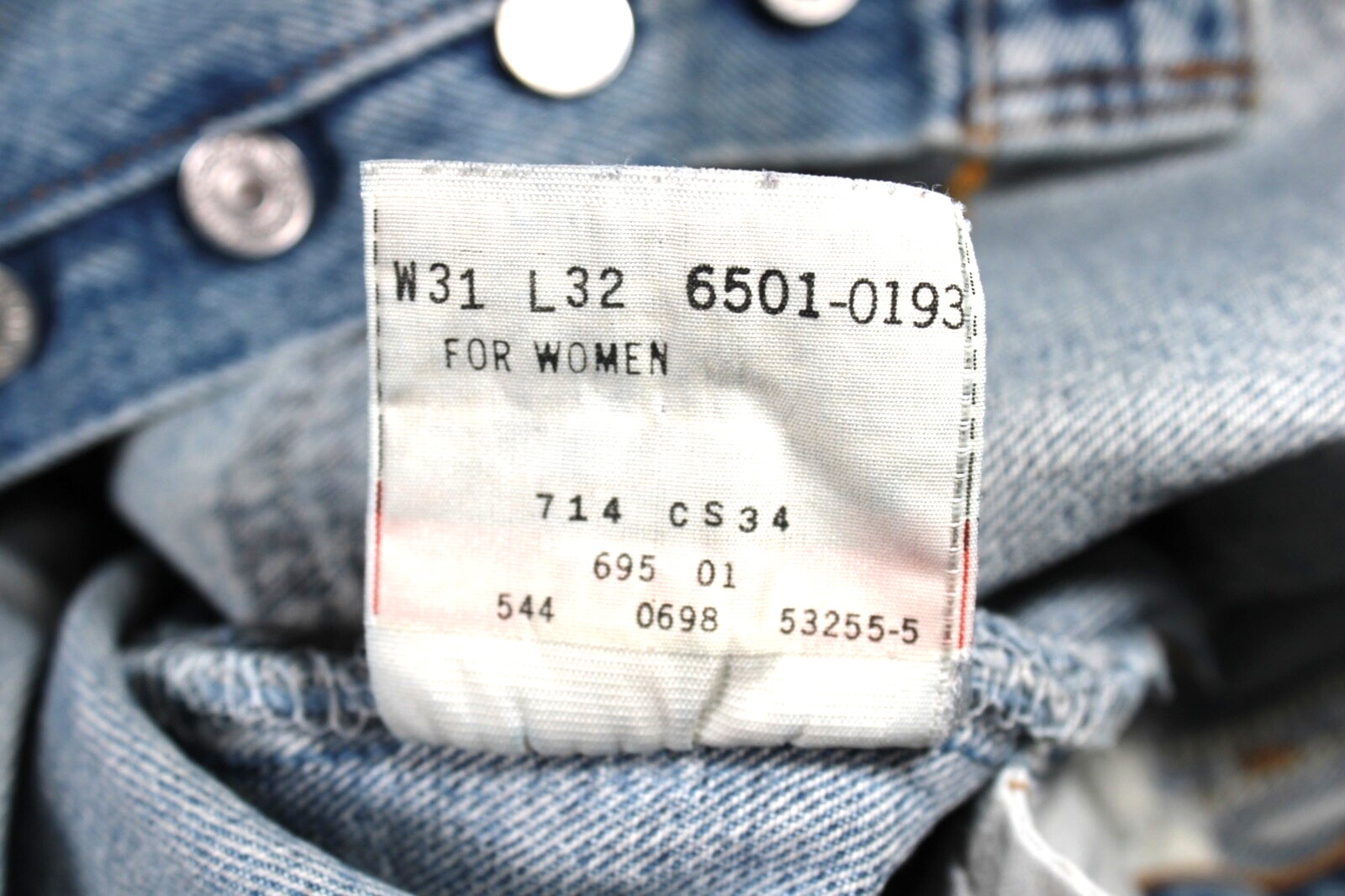 Vintage 1990s Levi’s 501 USA Button Fly BLUE Denim Jeans Women Women’s 31W x 32L