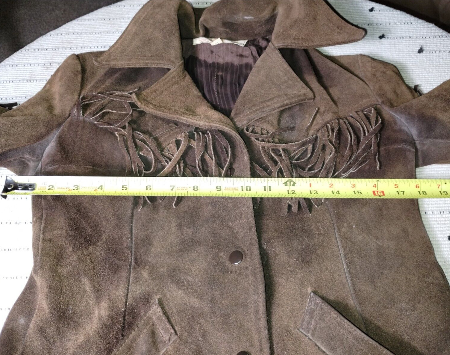 Western VINTAGE leather FRINGE heavy LEATHER size 12 biker COWGIRL