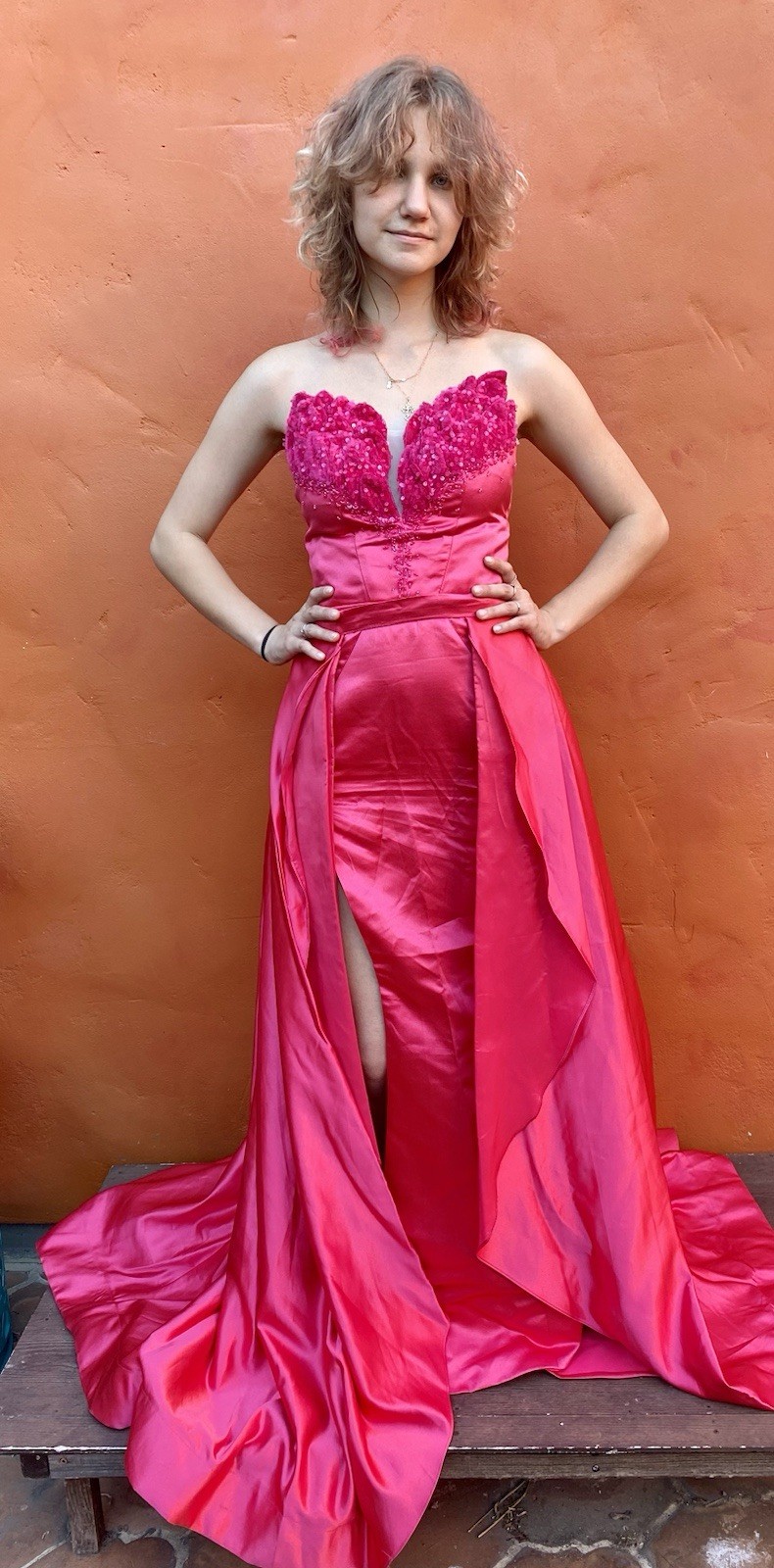 Vintage 1950s Style Evening Gown Dress Mermaid Train Bustle Formal Prom Party