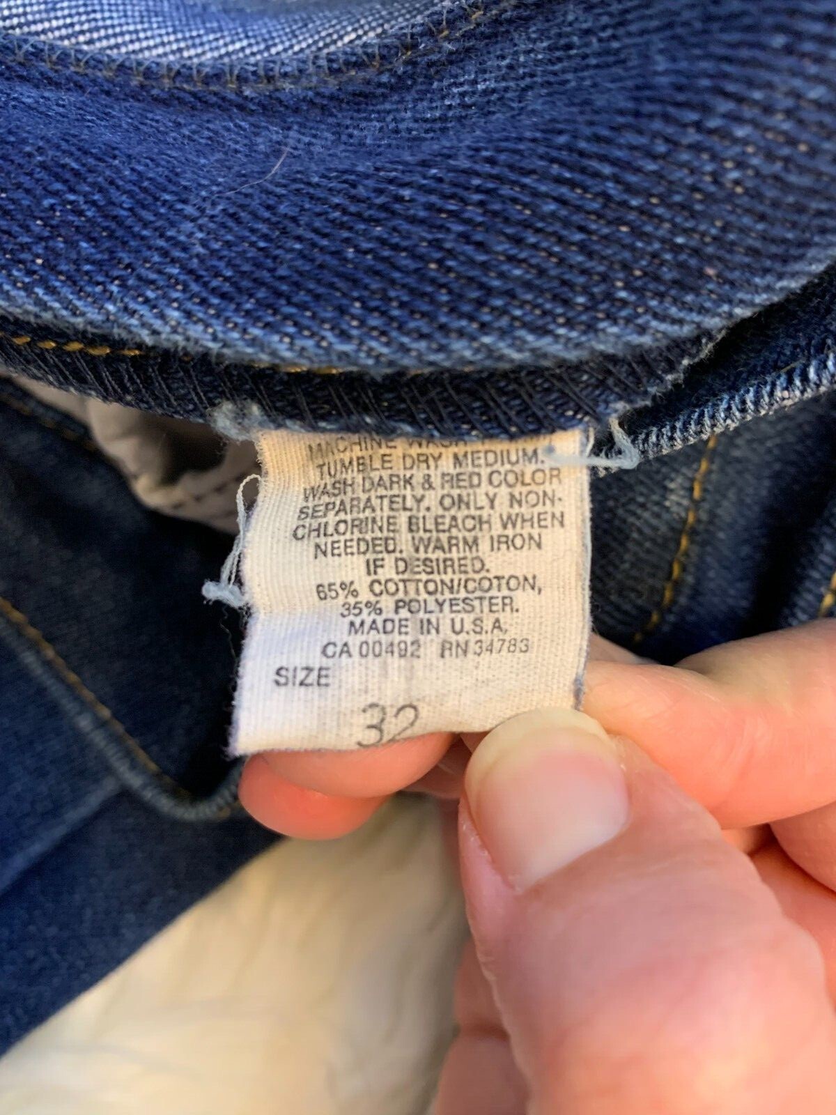 Vintage Lee Riders Blue Jeans Tag Women’s Sz 14ish USA Union Made Tapered READ