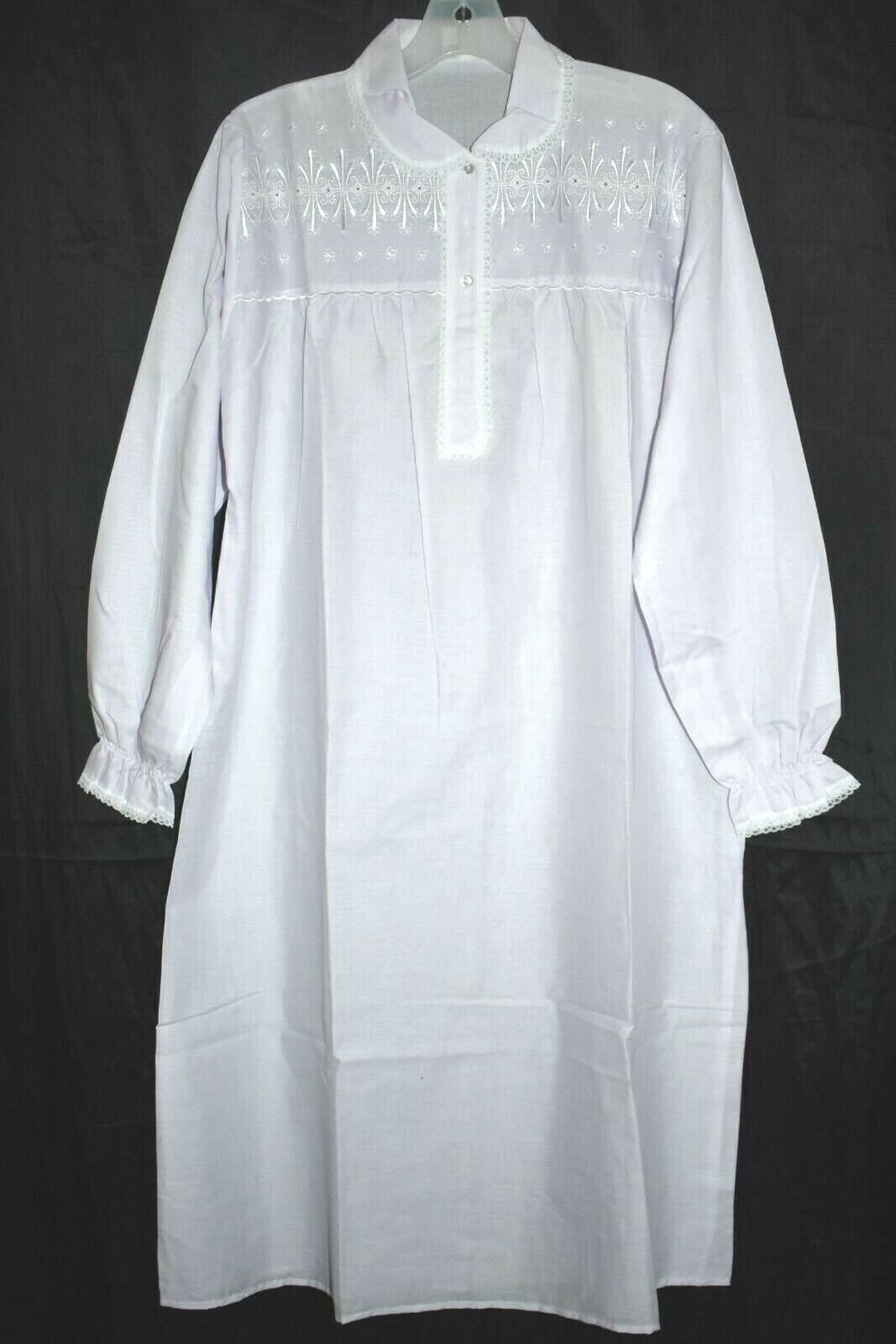 Vintage GLIANA? Night Gown Lavender Embroidered sz 5 ( M-L) UNWORN Made in Italy