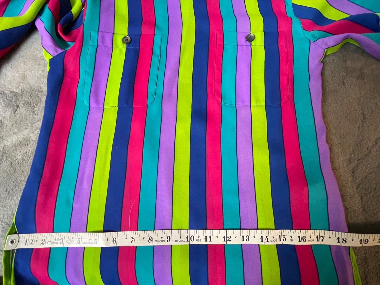 Vintage Liz Claiborne Blouse Top Womens Petites 2 Colorful Striped Secretary VTG