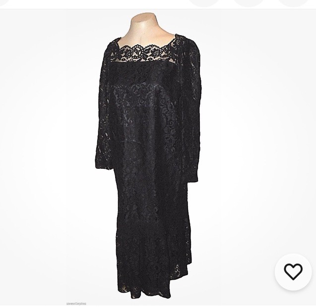 Vintage, Gothic Dress, Wilroy Traveller New York, Black All-LACE Dark Shadows