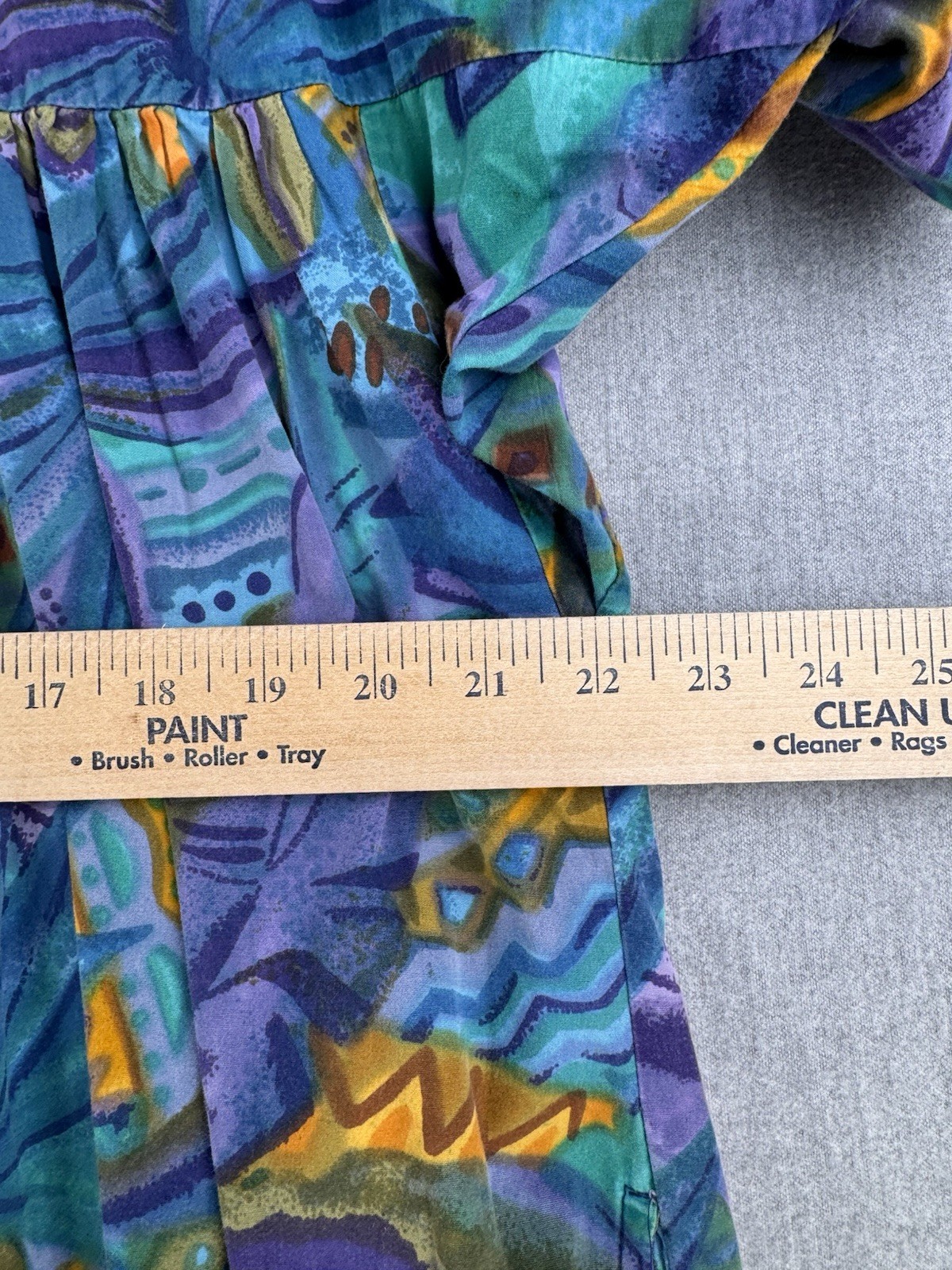 Vintage Muumuu House Dress Women’s XL Abstract Tropical Pockets Midi Boho 90s