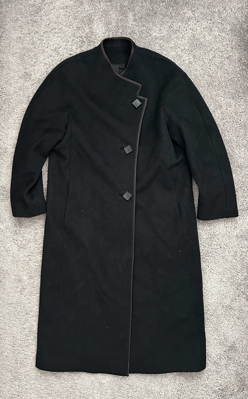 Vintage Sandra Rhodes Women’s Wool Asymmetrical Winter Coat Black Neiman Marcus