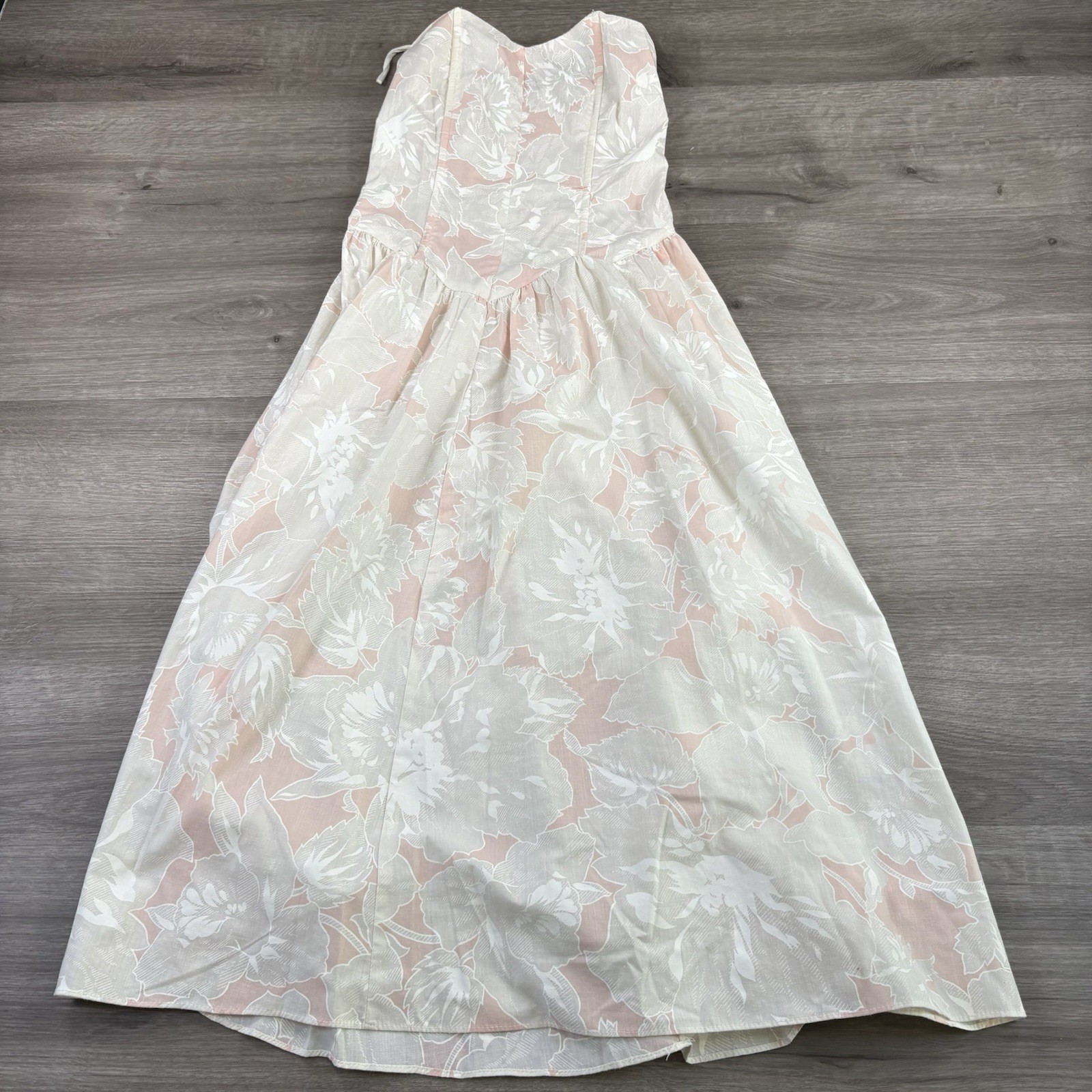 Vintage 80s Wild Dress Floral High Low Prom Dress Pink Ivory 9/10 XS USA Made