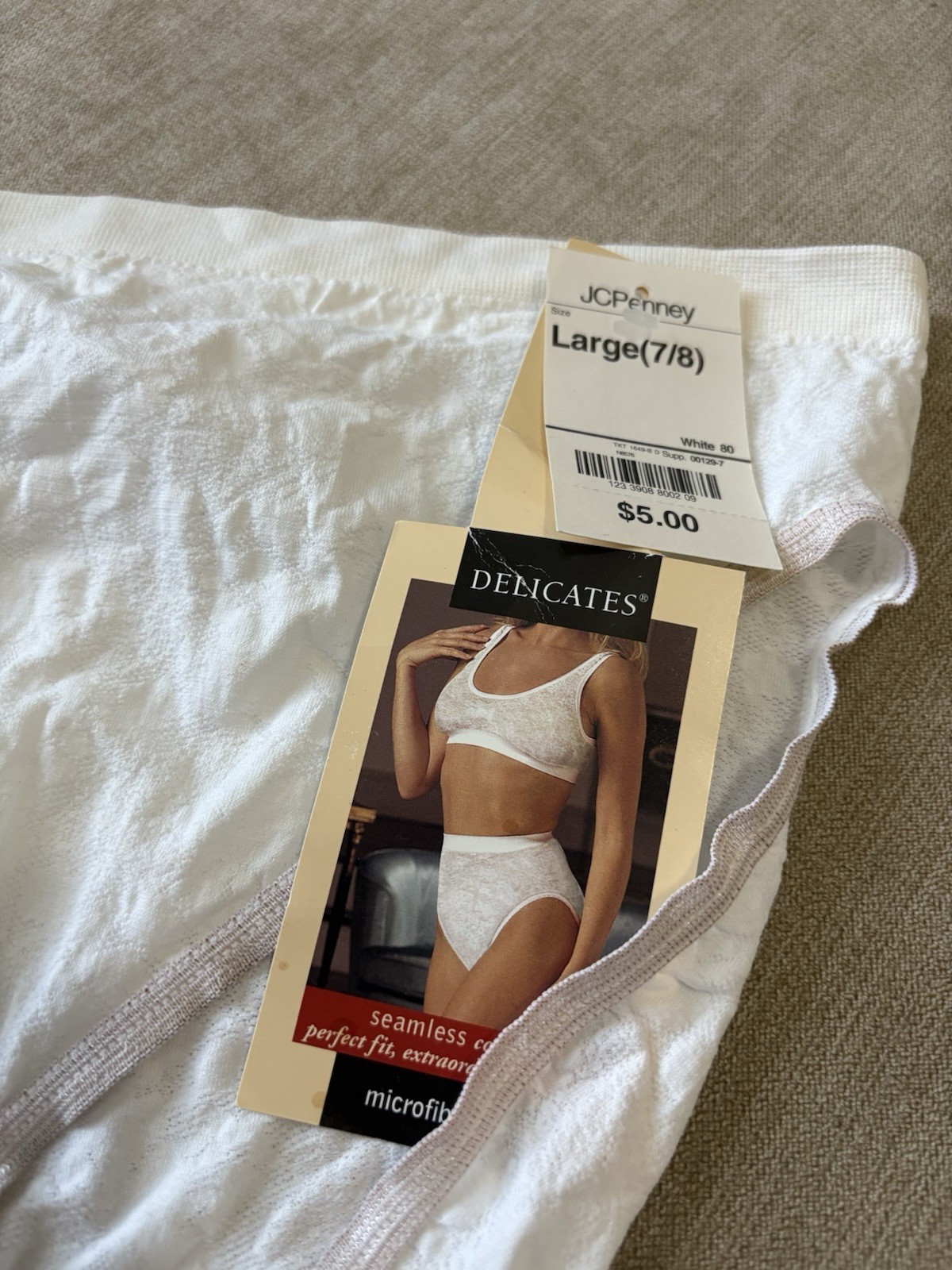 Vintage Delicates Nylon Microfiber Panties White Stretchy New With Tags Lg
