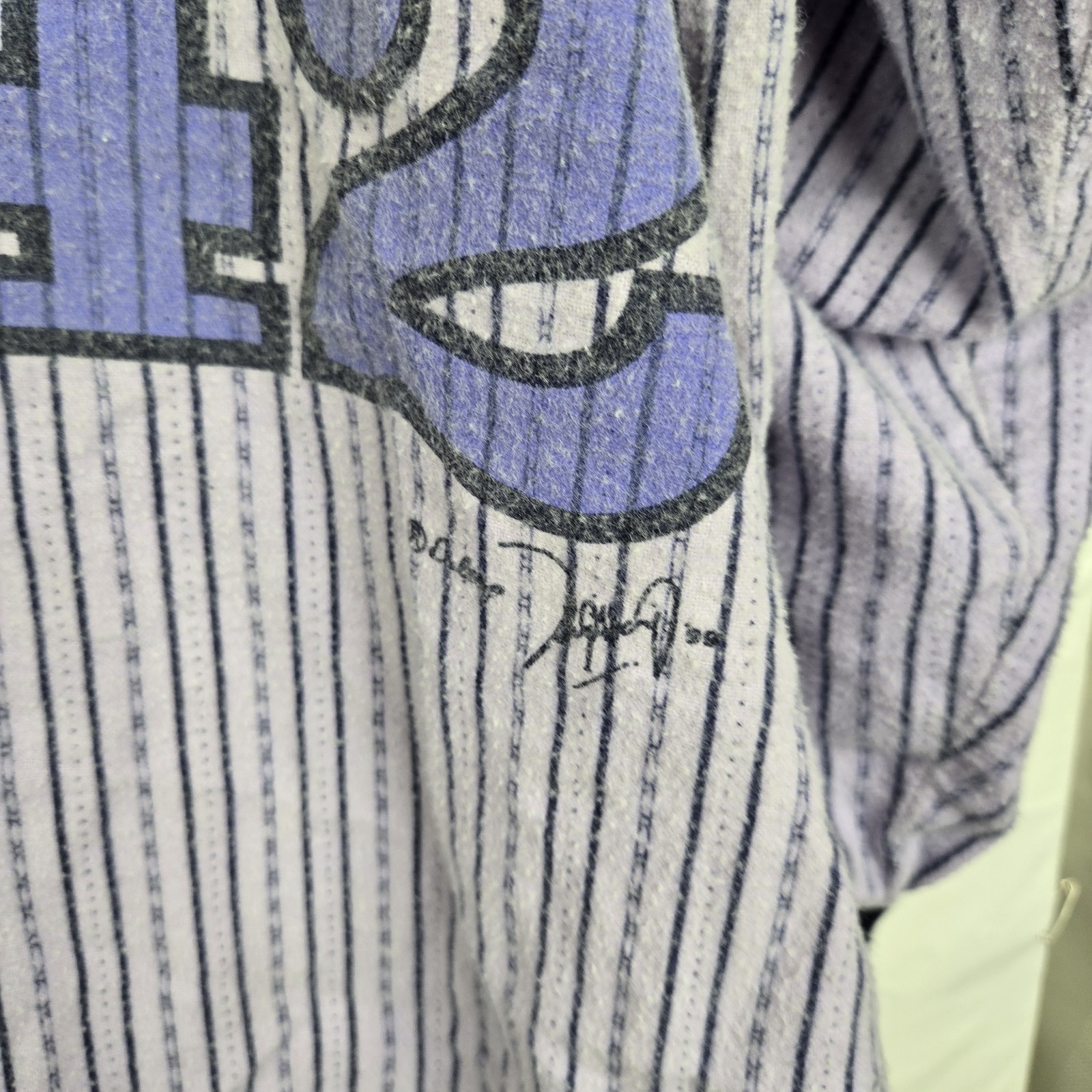VTG ESLEEP Nightshirt Jersey Pinstripe Cotton Pajamas One Size Baseball. Flaws