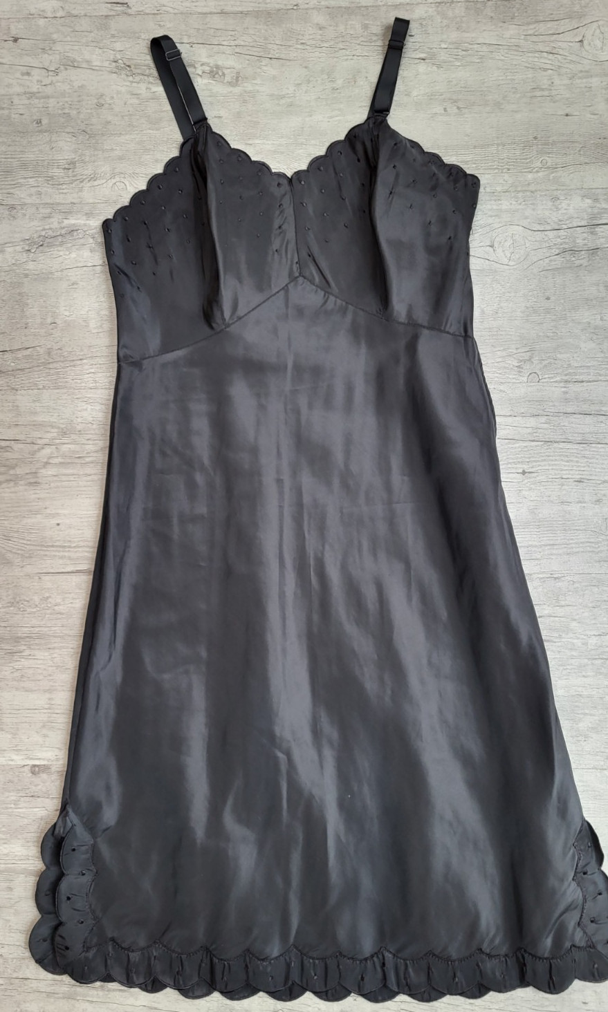 Vintage 40/50s BARBIZON Candie Tafredda Black Full Slip Lingerie – Size M – EUC