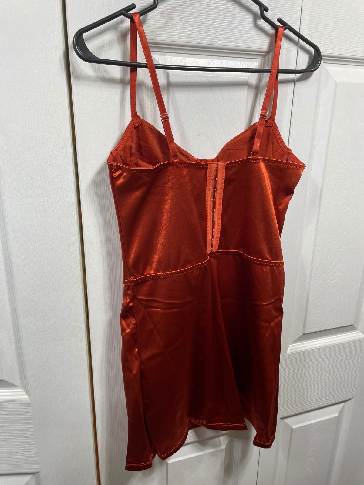 NWT M VINTAGE SATIN NYLON SECOND SKIN BODYSUIT DRESS BODY CON EVENING