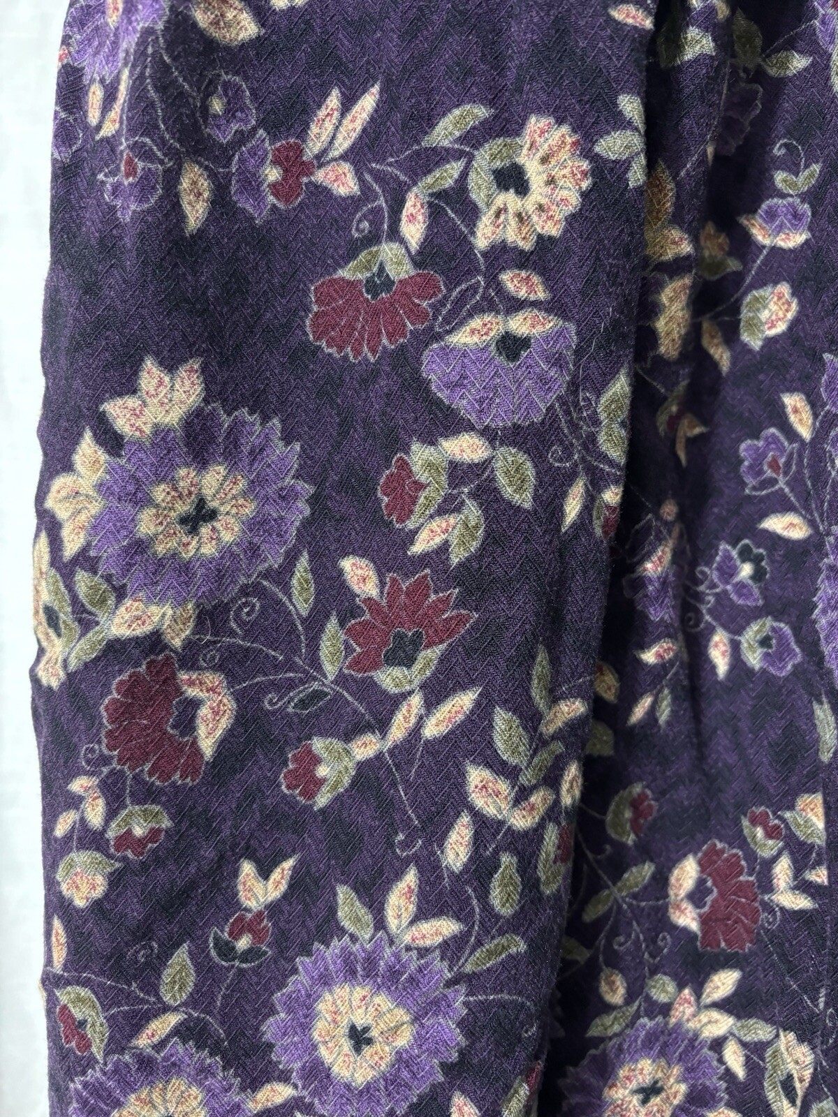 Y2K Boho Cottagecore Purple Flowers Rayon maxi Sag Harbor Skirt Women’s L