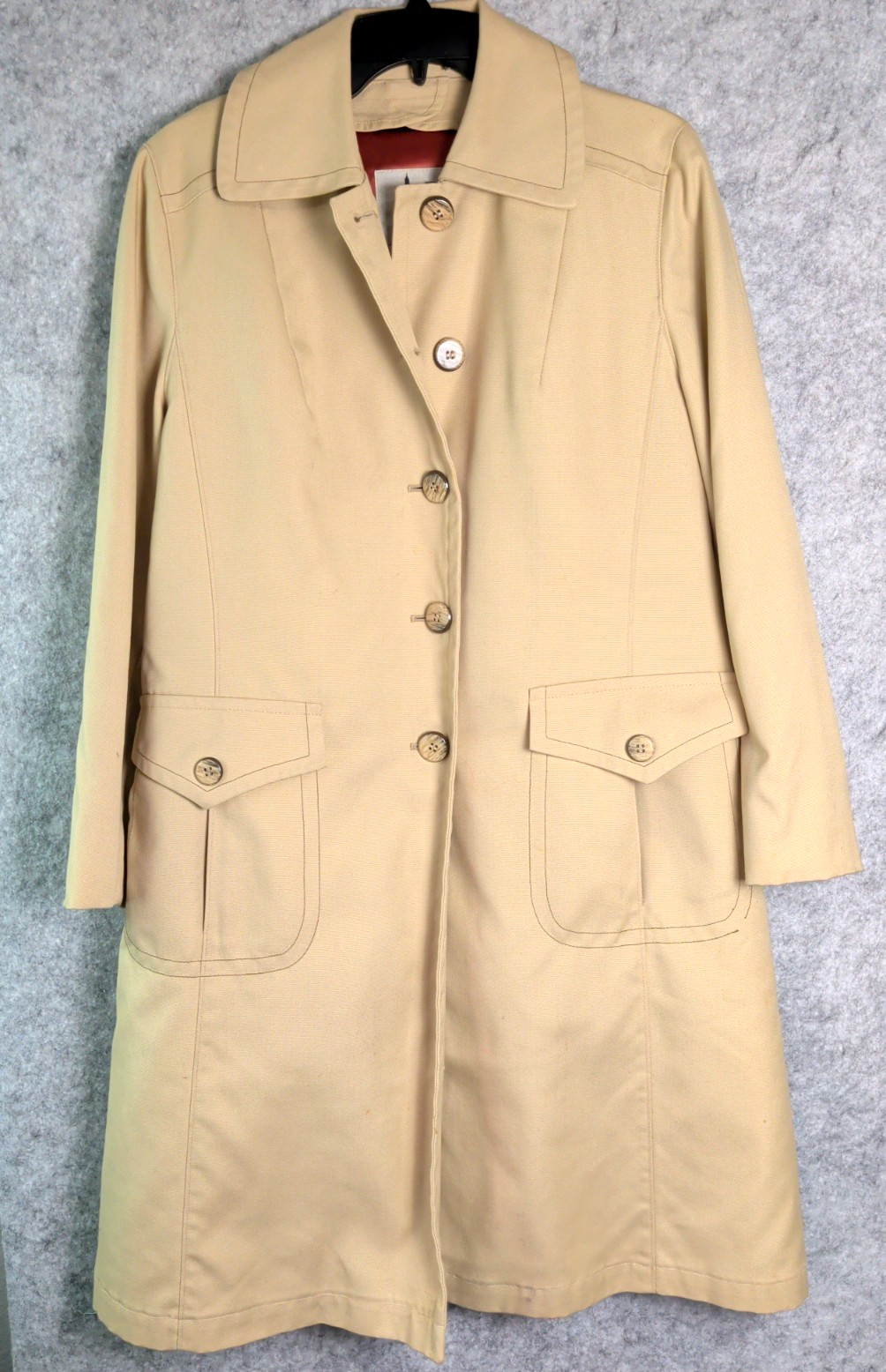 VTG Misty Harbor All-Weather Khaki Trench Coat Removable Wool Liner Womens Sz 12