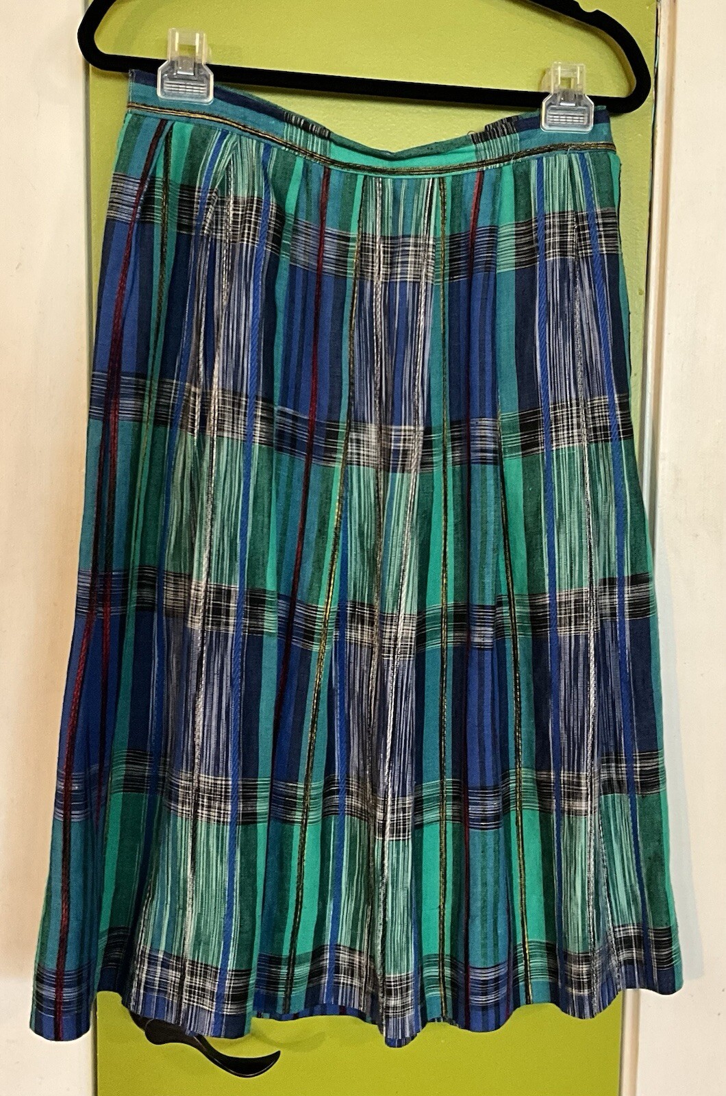 VTG Tica Women’s Pleated Skirt Plaid Size 14 Made in USA Union Tag Preppy