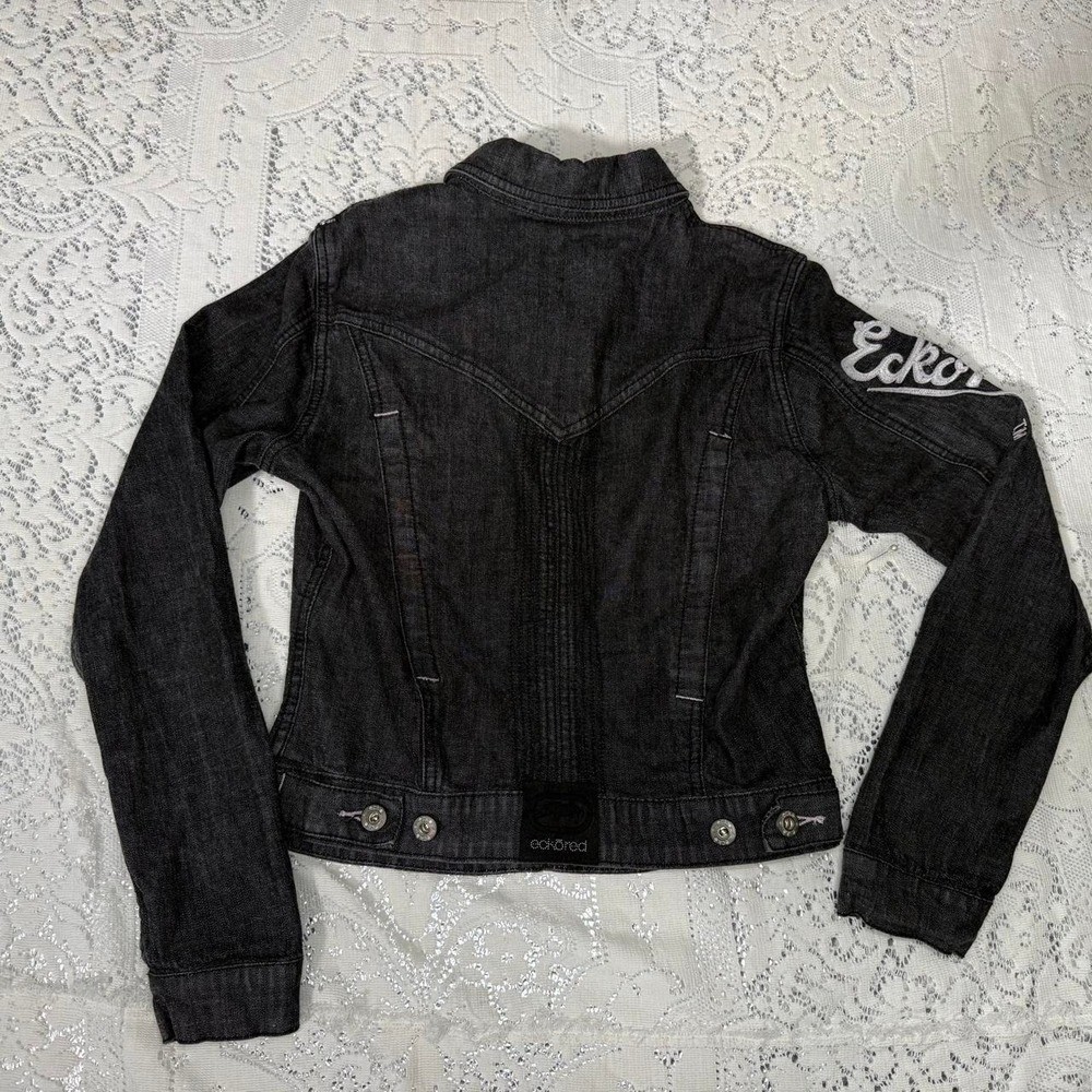 Vintage Y2K Ecko Red Black Embroidered Denim Jacket -M