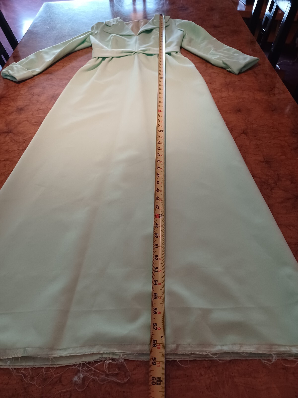 True Vtg Mid-century 1960s 1970s Long Formal Dress Mint Green MCM Mod Maxi 11/12