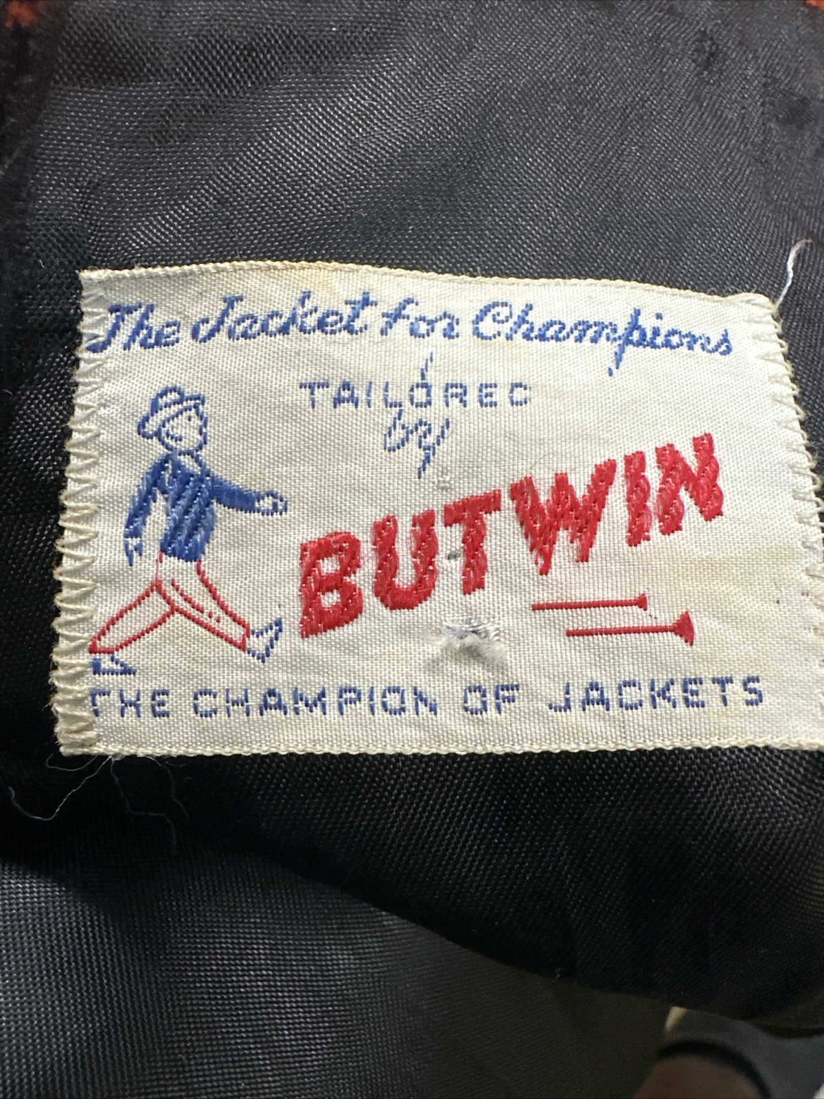 Vintage Butwin Miss Letterman Junior Varsity Jacket Black/White Approx Sz Med