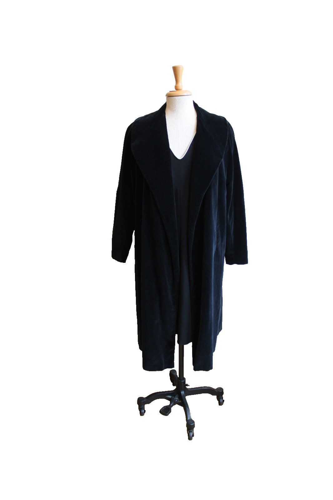 Betty Rose Vintage black Velvet Swing Coat 1950’s or 60s Size M 8 10