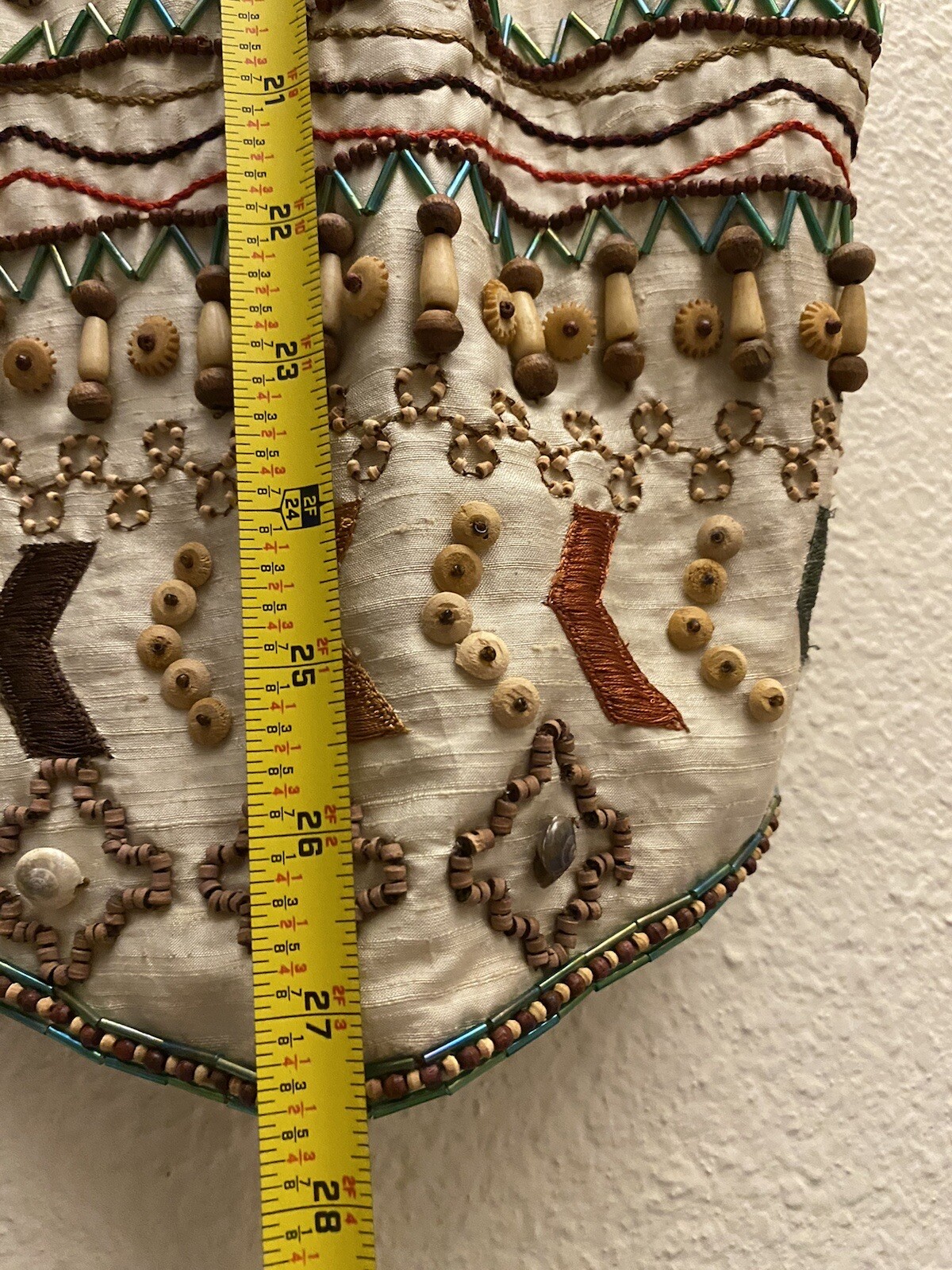 VTG Rafaella HIPPIE Boho VEST Wood Shell Beads Tribal Western 60s 70s Sz 1X RARE