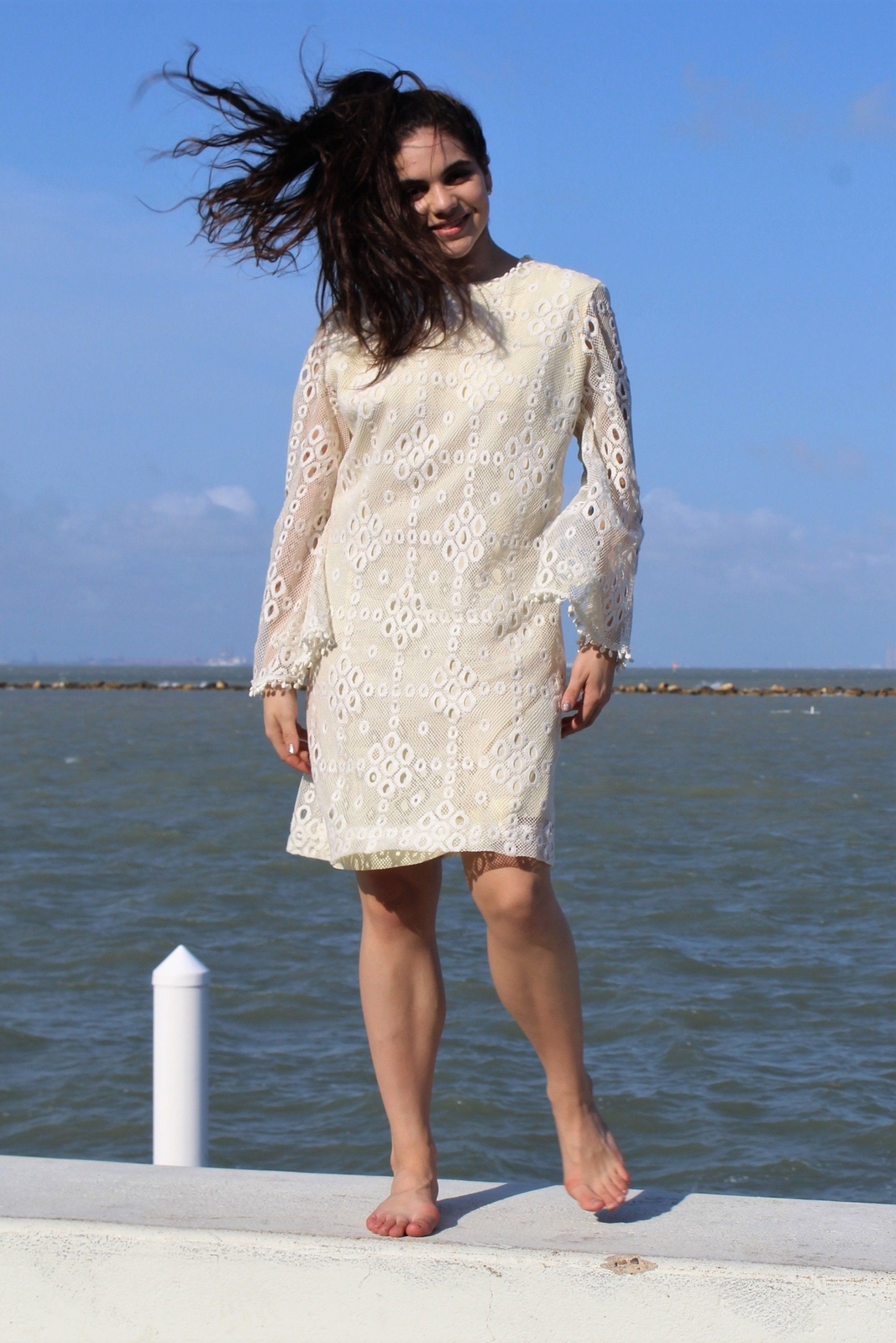 Vintage 60s Junior Sophisticates Originals Ivory Lace Dress S/M Women