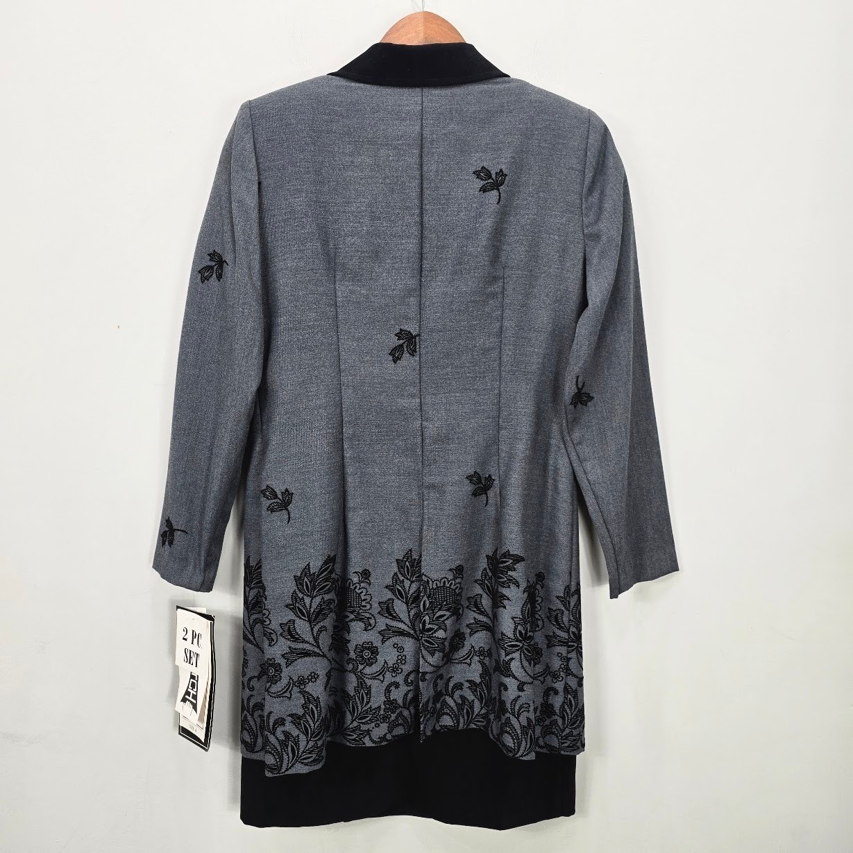 Vintage 90s Molly Malloy Dress Jacket Set 4 Petite Embroidered Office Career NWT
