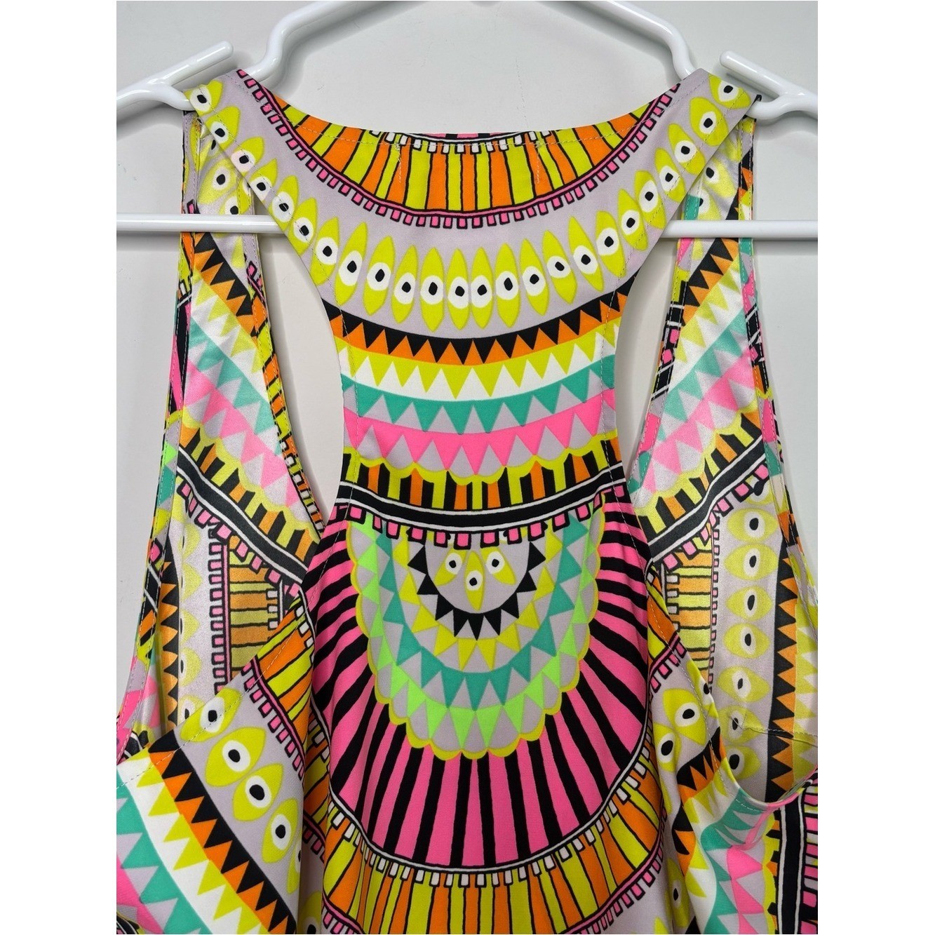 Mara Hoffman Vintage Neon Geometric Tank Top Small Bohemian Festival Coachella