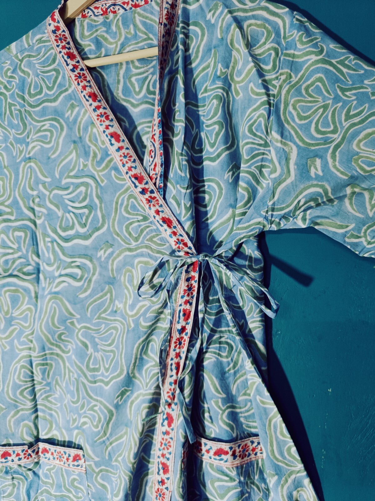 New kaftan Dress AAA Quality Fabric Hand Block Floral Print kimono bathrobes,