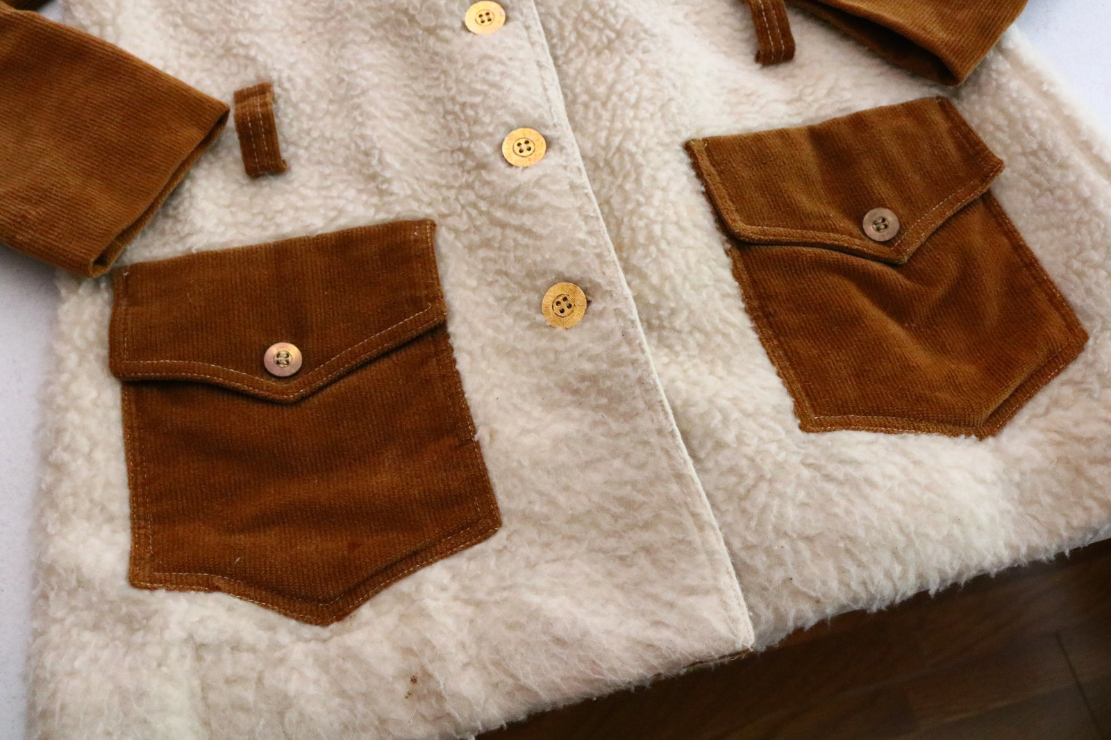 Vintage 1970s Bronson California Light Fuzzy Furry Jacket L / XL 40″ sz 13-14 LA