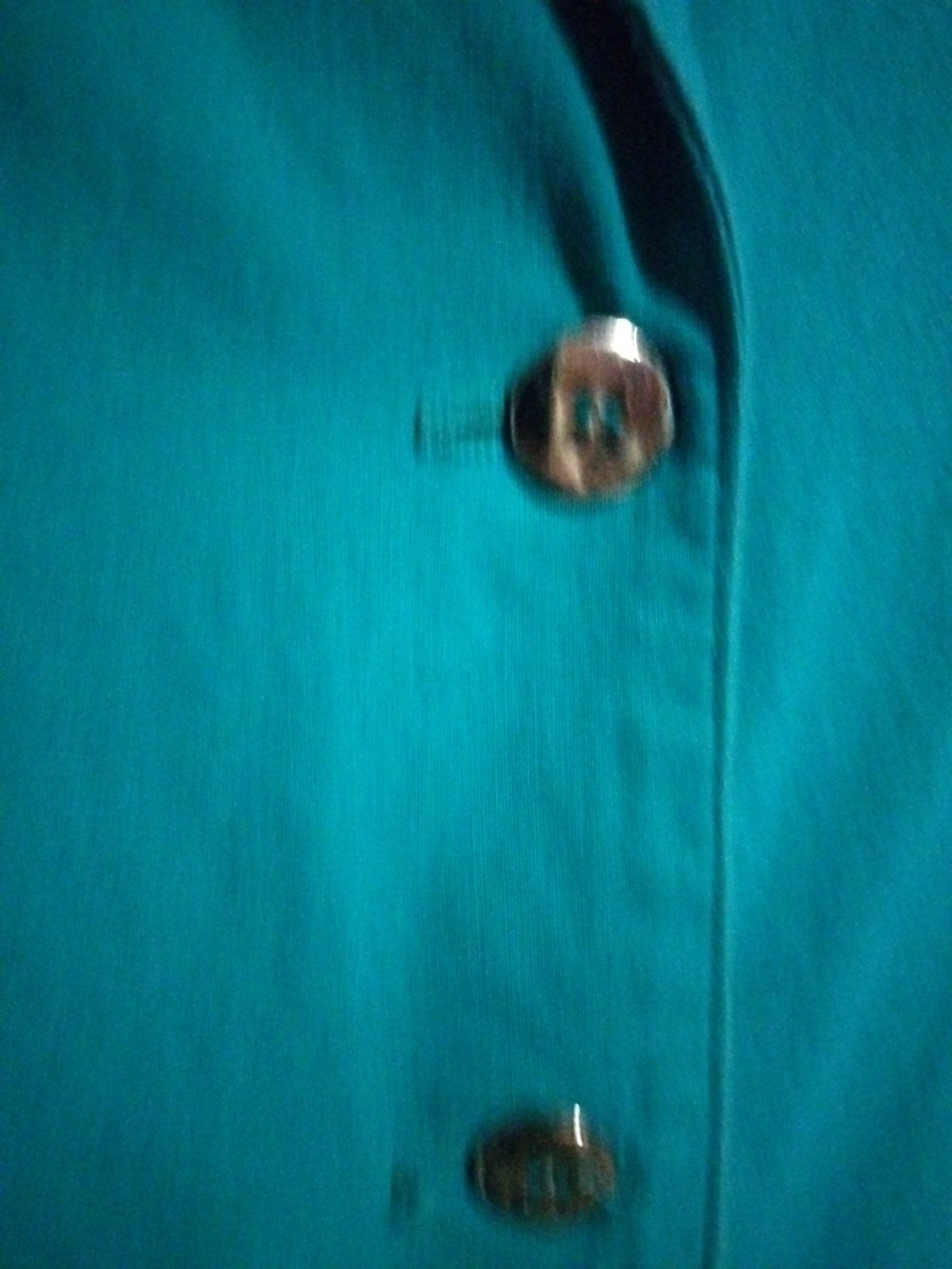 Vintage 90s Rabbit Rabbit Rabbit Designs Teal Cotton Button Up Midi Dress M