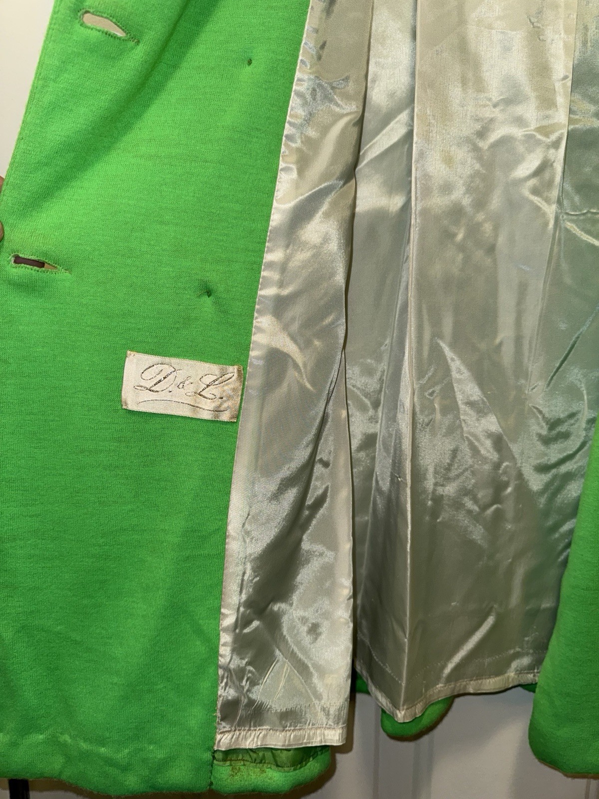 Vintage 60s R&L Green Mod Dress Matching Coat Set Womens 10 Go Go Jackie O