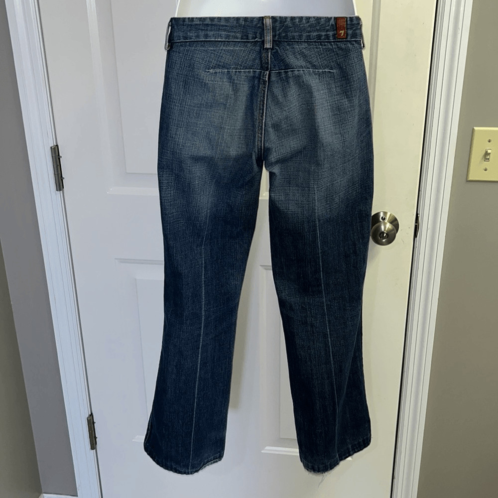 7 for all Mankind 100% Cotton Fade Distressed Trousers Sz 29 #00940190