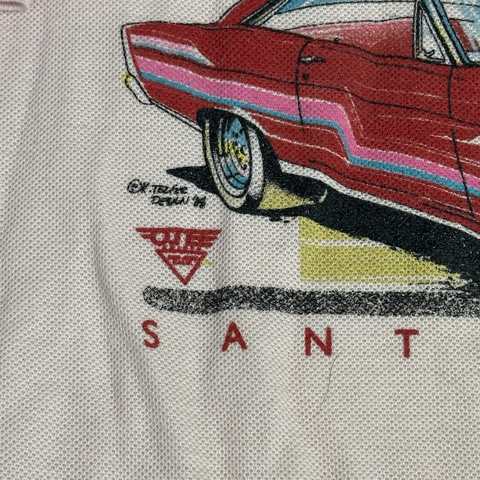 1988 SANTA CRUZ Car Show Women’s Polo 1/4 Button Shirt Sz (L) Pink “DIRECTOR”