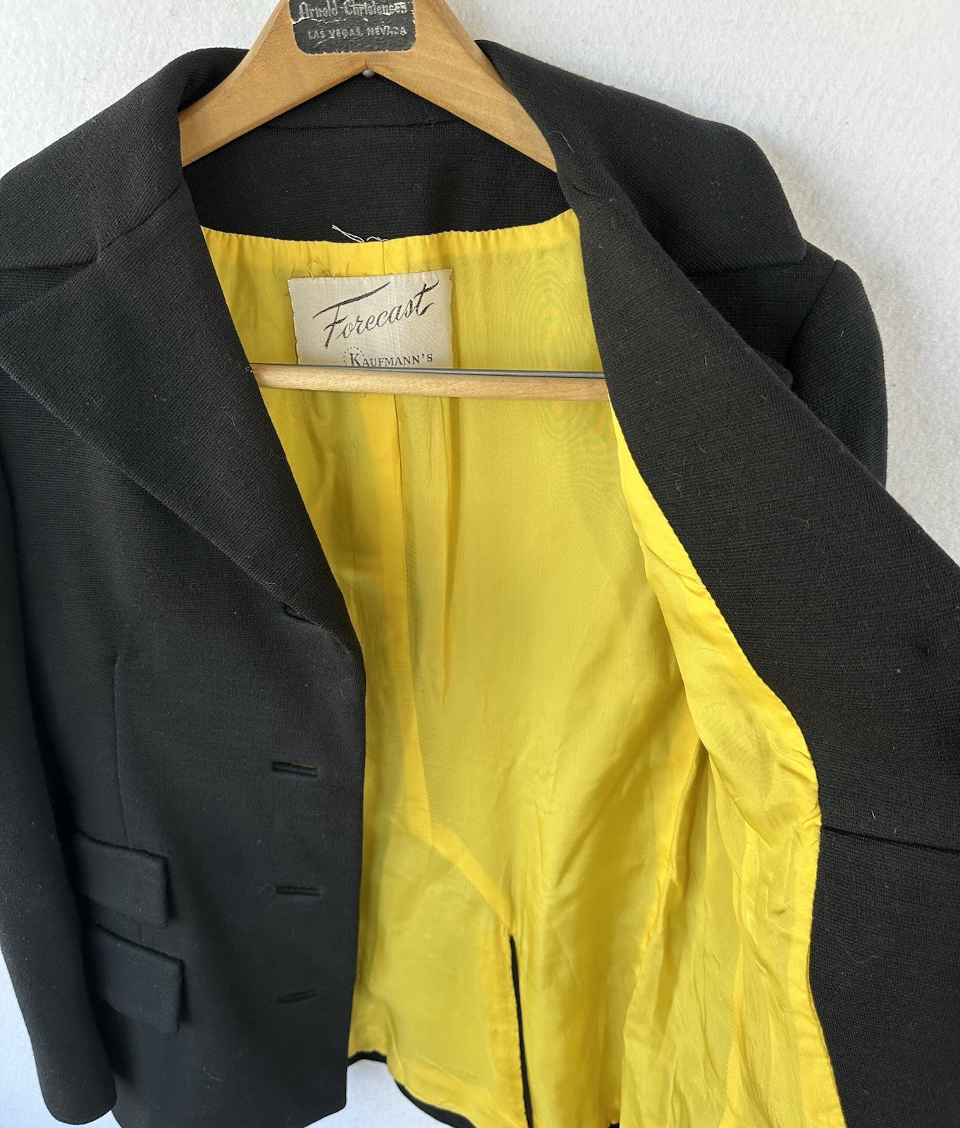 VTG Forecast Kaufmann’s Blazer Jacket 70’s Geek Secretary Black Women’s Sz 8