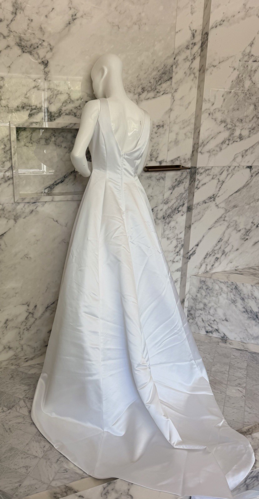 Prestige Bridal Satin Wedding Dress Size 10 Minimalist Ball Gown Chapel Train