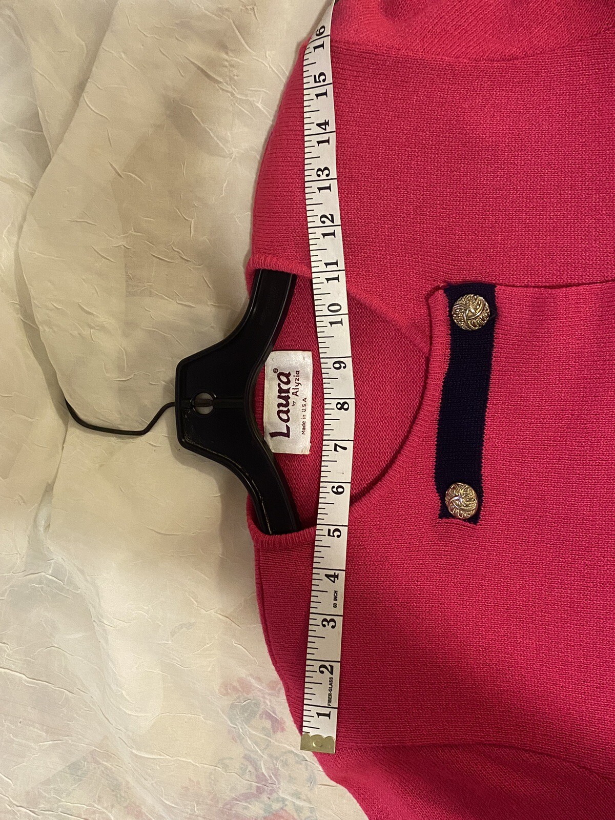 Vintage Double Breasted Hot Pink Sweater By Laura By Alyzia