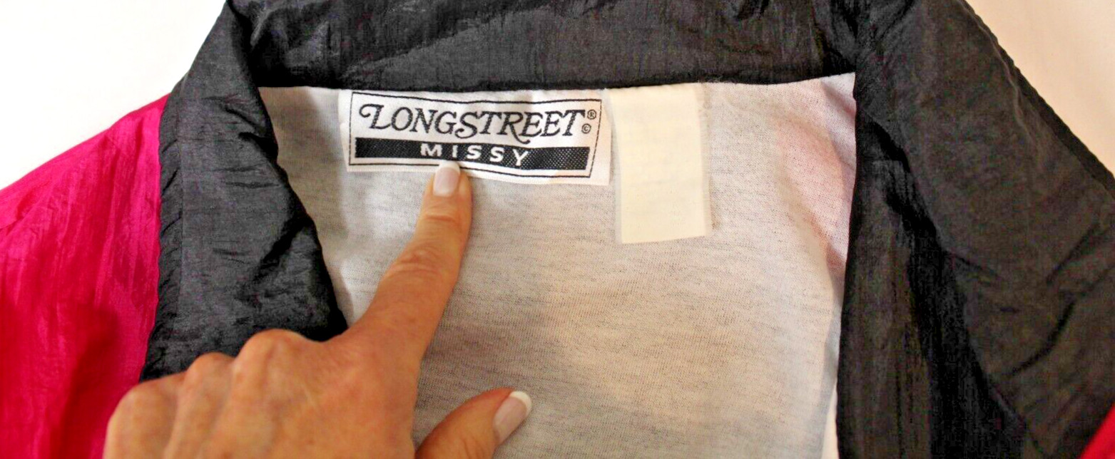 Vintage 80s 90s Longstreet Missy Colorblock Windbreaker Tracksuit Jacket – S/M