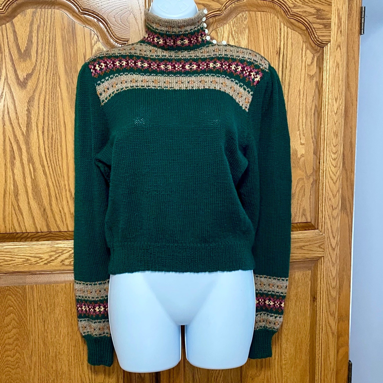 Ralph Lauren 80s VTG Hand Knit Great Britain 100% Wool Fair Isle Sweater M RARE