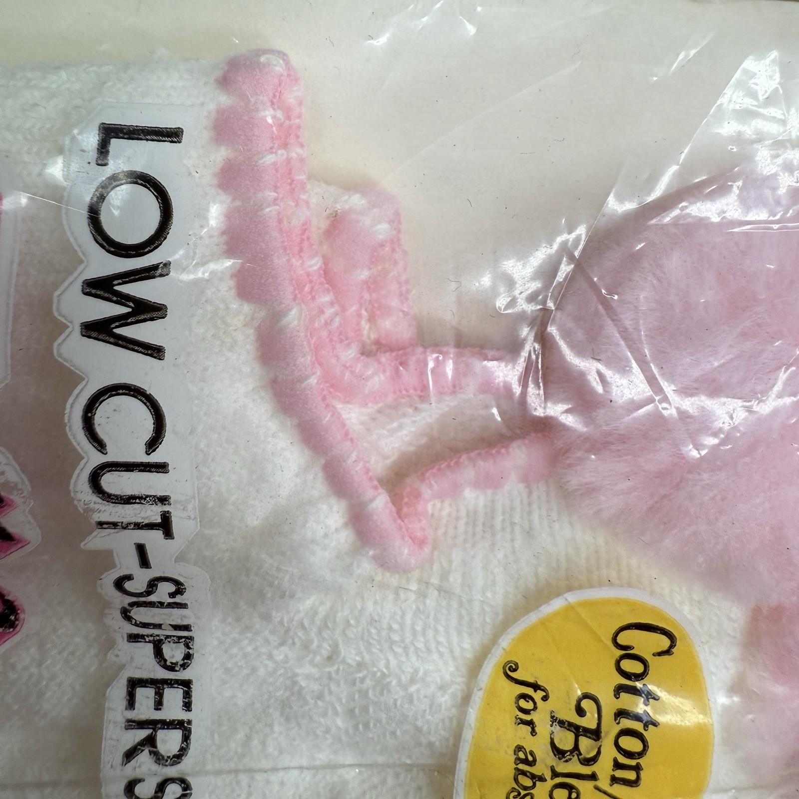 VTG Pom Pom Ankle Socks With Pink Pom Poms 9-11 NIP NOS Golf Tennis Read