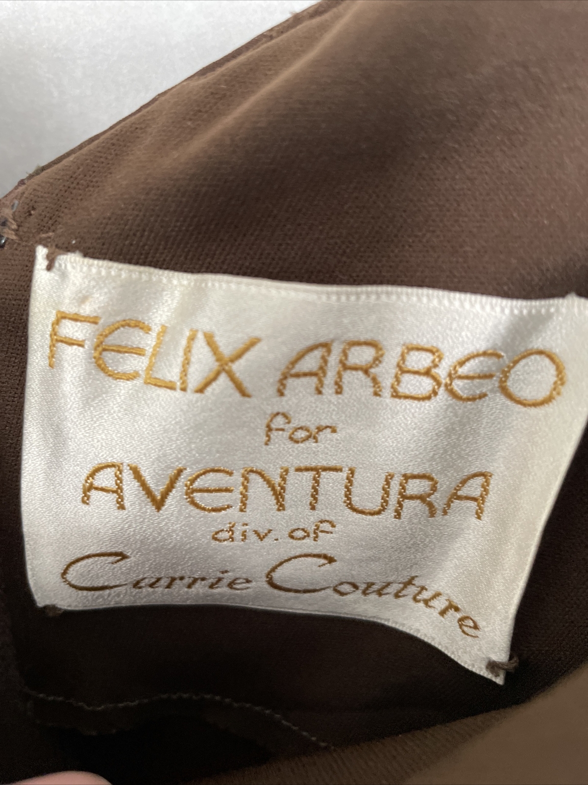 VTG 1960’s Felix Arbeo For Aventura Brown Dress, Loose Fitting, Size M-L/ 10-12