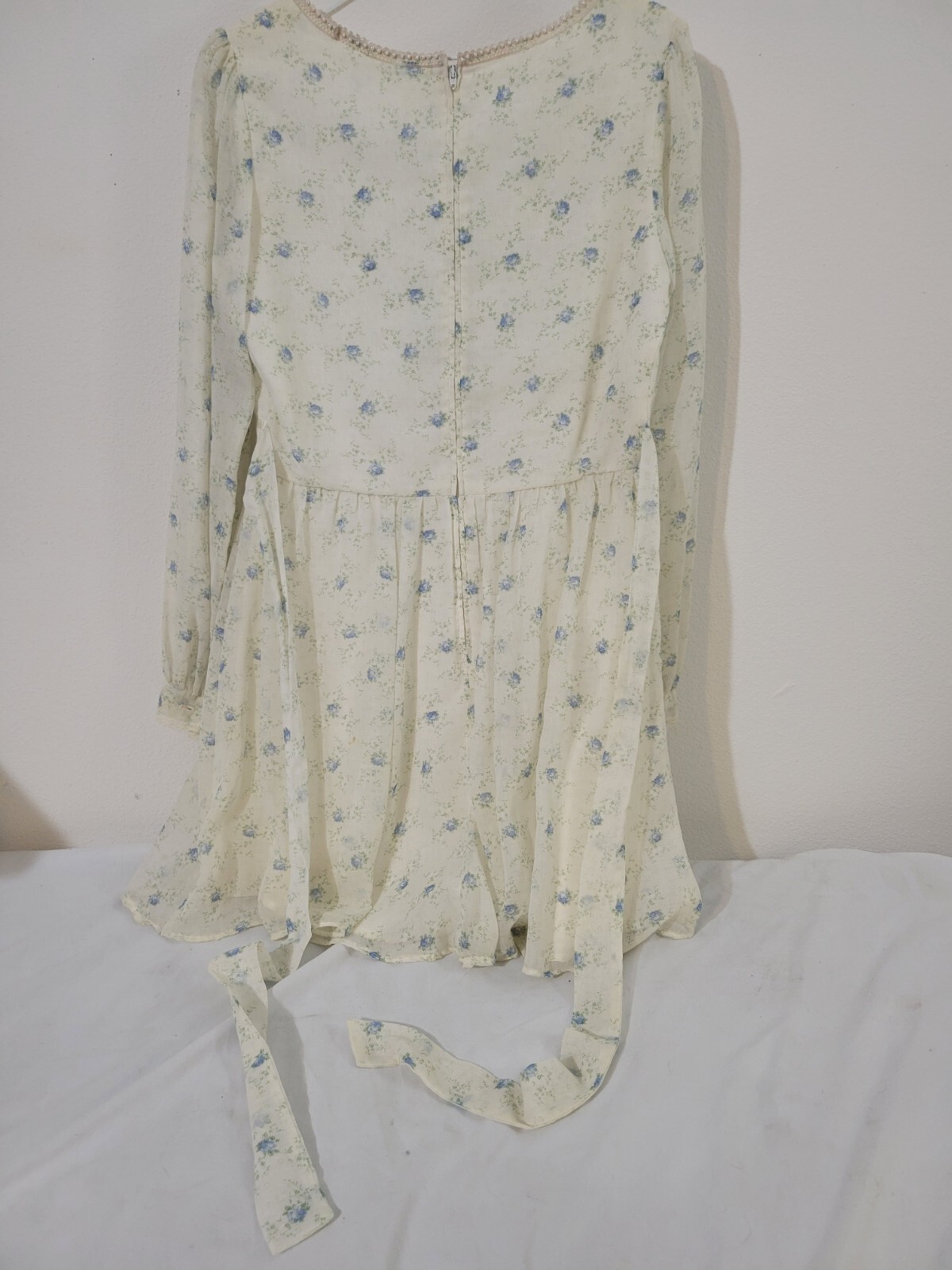 Vintage Floral Midi Fit & Flare Prairie Cottage Dress Full Circle Skirt Sz. 7/8