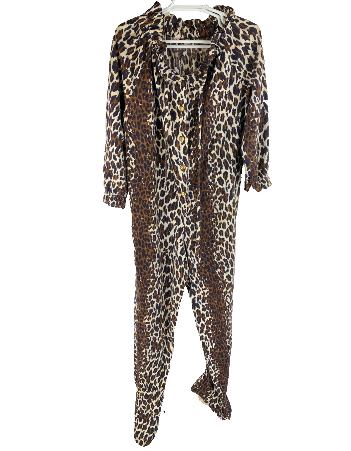 Gaymode Penneys Vtg 60s Footie Pajamas Animal Print AOP Sleep One Piece Cheetah