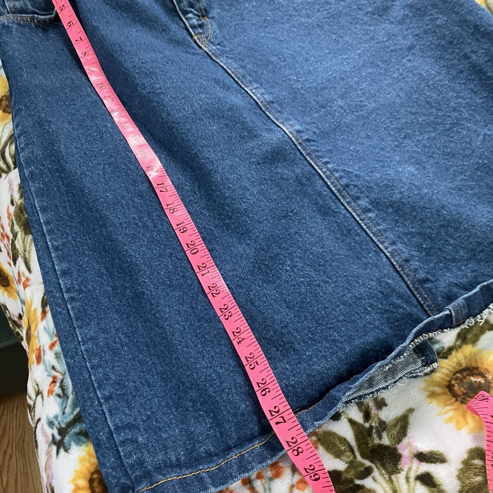 Vintage Denim Pencil Skirt A-line 90s Western Cowgirl Blue Jean Mini Womens