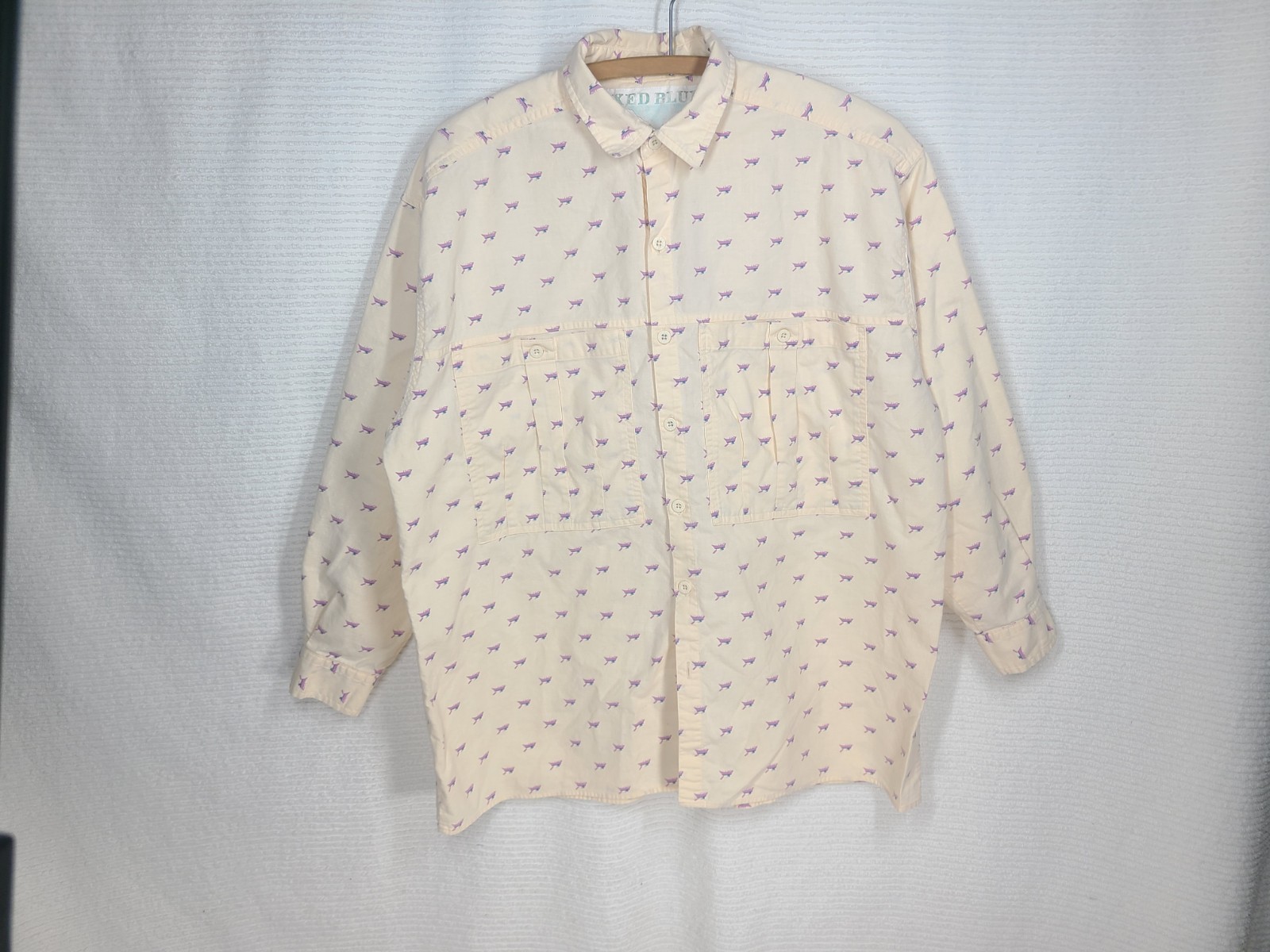 Vintage 90s Rowboat Oxford Shirt 100% Cotton Mixed Blues Outdoors Camping Unisex